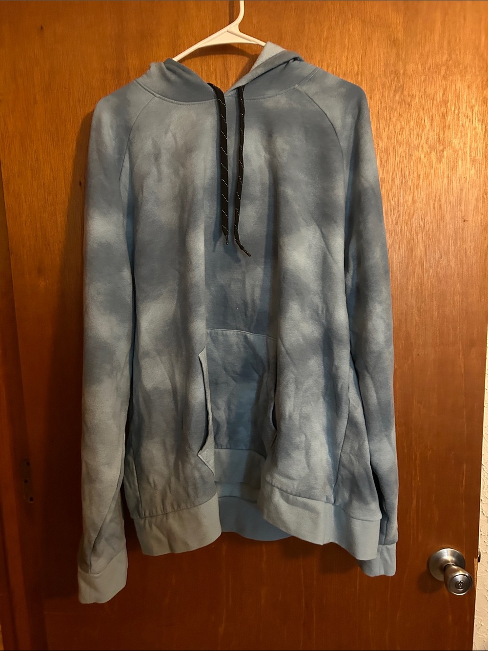 ZELOS Light Blue Tie-Dye Hoodie Sweatshirt